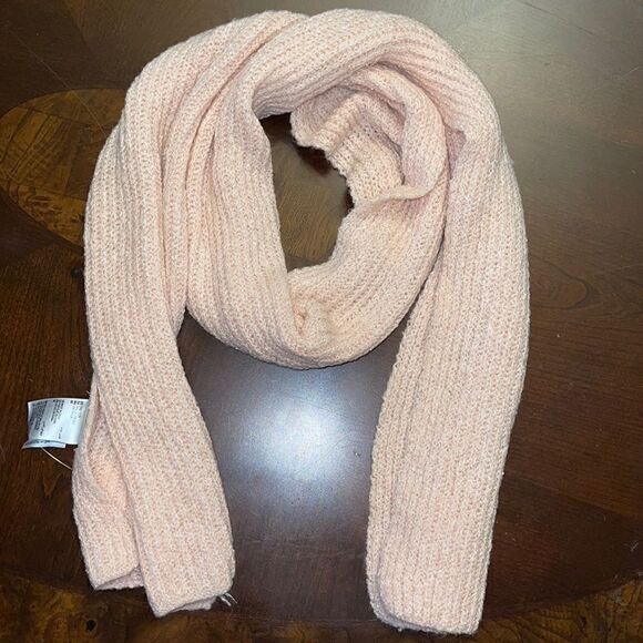 NWT Style & Co Solid pink Ribbed Muffler Scarf - Picture 1 of 4